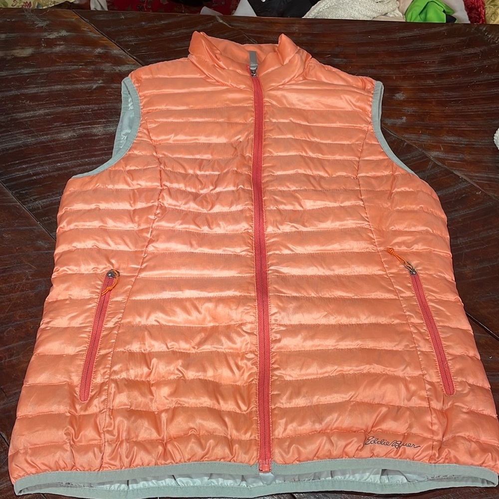 Pastel Orange Eddie Bauer Puffer Women’s Vest